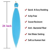 Blue Braiding Hair Pre Stretched Easy Braiding Hair Yaki Texture Professional Synthetic Braiding Hair 26 Inches Braids Hot Water