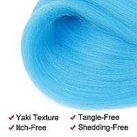 Blue Braiding Hair Pre Stretched Easy Braiding Hair Yaki Texture Professional Synthetic Braiding Hair 26 Inches Braids Hot Water