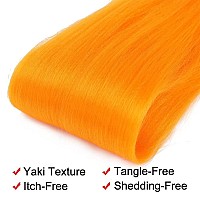 Orange Braiding Hair Pre Stretched Easy Braiding Hair Yaki Texture Professional Synthetic Braiding Hair 26 Inches Braids Hot Wat