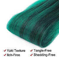 Ombre Green Braiding Hair Pre Stretched Easy Braiding Hair Yaki Texture Professional Synthetic Braiding Hair 26 Inches Braids Ho