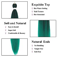 Ombre Green Braiding Hair Pre Stretched Easy Braiding Hair Yaki Texture Professional Synthetic Braiding Hair 26 Inches Braids Ho