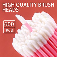 Teenitor 600 Pcs Lip Applicators Disposable Lip Brush Lip Wands Applicators Lipstick Applicators Disposable Doe Foot Applicato