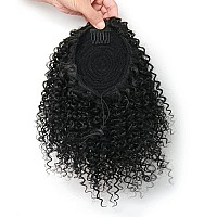 Rosessea Short Afro Kinky Curly Ponytail Hair Piece For African American Ponytail Extension Synthetic Afro Kinky Curly Ponytail