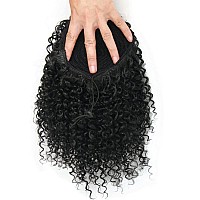 Rosessea Short Afro Kinky Curly Ponytail Hair Piece For African American Ponytail Extension Synthetic Afro Kinky Curly Ponytail