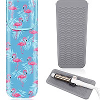 Shappy 2 Pieces Flat Iron Case Heat Resistant Travel Bag Curling Iron Organizers And Storage Neoprene Straightener Holder And Si