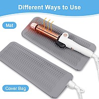 Shappy 2 Pieces Flat Iron Case Heat Resistant Travel Bag Curling Iron Organizers And Storage Neoprene Straightener Holder And Si