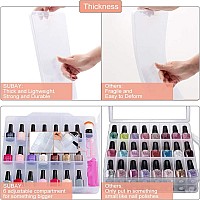 Subay 2 Pcs Portable Nail Polish Organizer Clear Double Side Nail Polish Holder Gel Nail Storage For 48 Bottles With 6 Adjusta