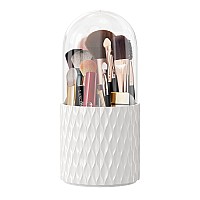 Doogoocoo Makeup Brush Holder [2024 Newest] [Dustproof & Waterproof] 360 Rotating Cosmetics Make Up Brush Organizer Storage With Lid For Vanity