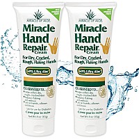 Miracle Of Aloes Miracle Hand Repair Cream 4 Oz Healing Aloe Vera Lotion For Dry Cracked Hands With 60 Ultra Aloe Gel Moistu