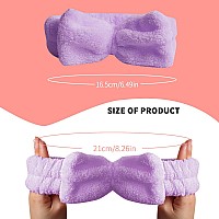 Wsyub Hairband 3Pcs Face Headband With Bow Tie Soft Microfiber Skincare Band For Washing Face Shower Headband Spa Headband Fo