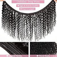 Brazilian Deep Wave Bundles Human Hair 1 Bundles 12A Water Wave Bundles 100 Unprocessed Virgin Human Hair Wet And Wavy Bundles