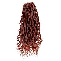 BOHOBABE 14 Inch New Faux Locs With Curly End 6 Packs Soft Locs Crochet Hair Short Natural Crochet Braids (6Packs,350#)