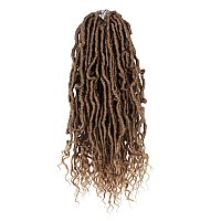 BOHOBABE 14 Inch New Faux Locs With Curly End 6 Packs Soft Locs Crochet Hair Short Natural Crochet Braids (6Packs,27#)