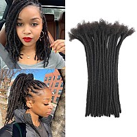 Dreadlock Extensions Human Hair 8 Inches 40 Strands 06Cm Width Handmade Permanent Loc Extensions For Women Men Can Be Dyed Cur