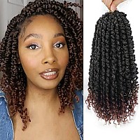 9 Packs Pretwisted Passion Twist Hair 10 Inch Passion Twist Crochet Hair Ombre Brown Pre Looped Bohemian Short Passion Twist Cr