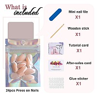 Artquee French Tip Press On Nails Short Clear Nude Coffin False Nail V White Edge Designs Glossy Reusable Stick On Nails Manicur