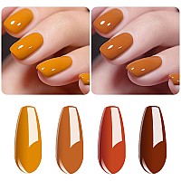 Vishine Gel Nail Polish Set 4 Colors Pumpkin Spice Yellow Orange Carrot Color Collection Nail Art Nail Polish Uv Led Gel Polis