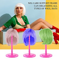 8 Pieces Wig Holder Wig Head Stand Wig Stand For Styling 138 Inch Wigs Portable Hat Display Stand Travel Wig Holder For Multip