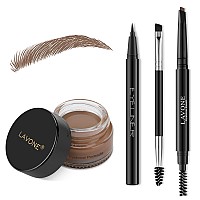 Lavone Eyebrow Stamp Pencil Kit For Eyebrows Makeup Brow Stamp Trio Kit With Waterproof Eyebrow Pencil Eyeliner Eyebrow Pomad