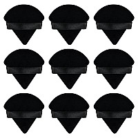 Flytianmy 9Pcs Triangle Powder Puffs, Face Makeup Puff for Body Loose Powder Beauty Makeup Tool Black