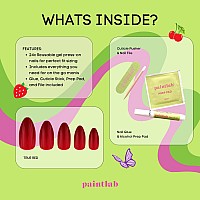 Paintlab Press On Nails 30 Piece Fake Nails With Glue Nail File Prep Pad Cuticle Stick Non Toxic Cruelty Free Long L