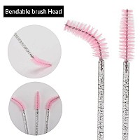 Tbestmax 300 Pcs Disposable Spoolies Mascara Wand Eyelashes Brushes Applicator For Eyebrow Eye Lash Extension Black Stick Pink