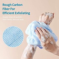 Yiclick Exfoliating Washcloth Towel - Exfoliating Body Scrubber, Loofah Wash Sponge - Korean & Japanse & African Washcloth - Soft + Rough Exfoliating Back Scrubber - for Senstive and Rough Skin