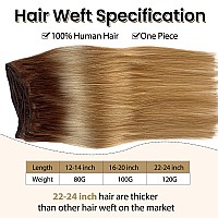 Sew In Weft Hair Extensions Human Hair 20 Inch Sew In Hair Extensions Real Human Hair Sew In Hair Bundles Ombre Medium Golden Br