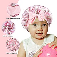 4Pcs Kids Satin Bonnets Silk Hair Bonnet For Sleeping Soft Wide Elastic Band Sleeping Cap For Curly Natural Hair Kids Bonnets