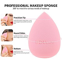 Ducare Foundation Brush With Makeup Sponges Puff Flat Top Kabuki Brush For Liquid Blending Mineral Powder Buffing Stippling