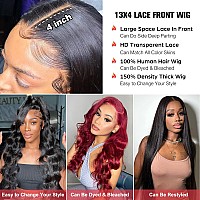 Doiwile 28 Inch Lace Front Wigs Human Hair 13X4 Hd Transparent Lace Front Wigs Human Hair Pre Plucked With Baby Hair Glueless Bo