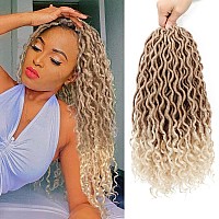 Goddess Locs Crochet Hair 6 Packs 14 Inch Curly Faux Locs Crochet Hair For Black Women Crochet Prelooped Curly Hair Faux Loc