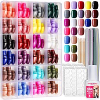 Fandamei Press On Nails Short 24 Packs 576Pcs Small Short Round Press On Nails 24 Glossy Color Small Fake Nails Glue On Nails