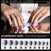 Fandamei Press On Nails Short 24 Packs 576Pcs Small Short Round Press On Nails 24 Glossy Color Small Fake Nails Glue On Nails