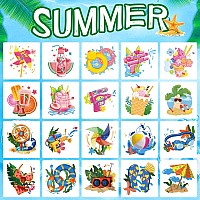 Metker 408Pcs Kids Tattoo Summer Party Tattoo Hawaiian Luau Themed Tattoos Tropical Beach Tattoos Waterproof Temporary Tattoos