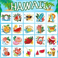 Metker 408Pcs Kids Tattoo Summer Party Tattoo Hawaiian Luau Themed Tattoos Tropical Beach Tattoos Waterproof Temporary Tattoos