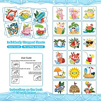 Metker 408Pcs Kids Tattoo Summer Party Tattoo Hawaiian Luau Themed Tattoos Tropical Beach Tattoos Waterproof Temporary Tattoos