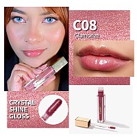 Oulac Light Nude Lip Gloss Highshine Moisturizing Lip Gloss Oil Liquid Lipstick Nonstick Cup Glitter Lipstick Lip Tint Reduce