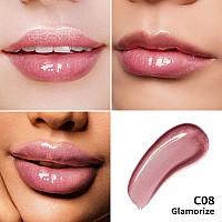 Oulac Light Nude Lip Gloss Highshine Moisturizing Lip Gloss Oil Liquid Lipstick Nonstick Cup Glitter Lipstick Lip Tint Reduce