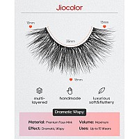 Jiocolor Lashes Fluffy Lashes 15Mm Dramatic Long Eyelashes Wispy Natural Look Lashes Soft Faux Mink Eyelashes 3D False Lashes 7