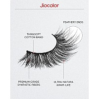 Jiocolor Lashes Fluffy Lashes 15Mm Dramatic Long Eyelashes Wispy Natural Look Lashes Soft Faux Mink Eyelashes 3D False Lashes 7