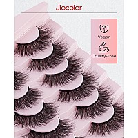 Jiocolor Lashes Fluffy Lashes 15Mm Dramatic Long Eyelashes Wispy Natural Look Lashes Soft Faux Mink Eyelashes 3D False Lashes 7