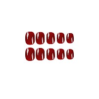 Square Press on Nails Short Fake Nails Red False Nails HJKDSFD Acrylic Artificial Glossy Design Nails Full Cover Glue on Nails Stick on Nails for Women Girls Manicure Art Decorations 24Pcs