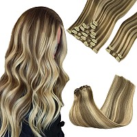 Goo Goo Clip In Hair Extensions Real Human Hair Remy Human Hair Extensions Clip Ins For Women Natural Human Hair 20Inch 150G