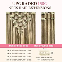 Goo Goo Clip In Hair Extensions Real Human Hair Remy Human Hair Extensions Clip Ins For Women Natural Human Hair 20Inch 150G