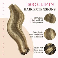 Goo Goo Clip In Hair Extensions Real Human Hair Remy Human Hair Extensions Clip Ins For Women Natural Human Hair 20Inch 150G