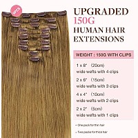 Goo Goo Clip In Hair Extensions Real Human Hair Remy Human Hair Extensions Clip Ins For Women Natural Human Hair 22Inch 150G