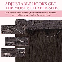 Goo Goo Wire Hair Extensions Human Hair 2A Light Brown Natural 14Inch 105G Invisible Wire Hair Extensions With Transparent Se