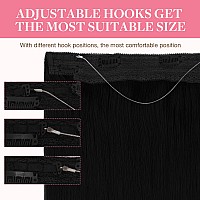 Goo Goo Wire Hair Extensions Human Hair 1 Jet Black Natural 12Inch 100G Invisible Wire Hair Extensions With Transparent Seaml