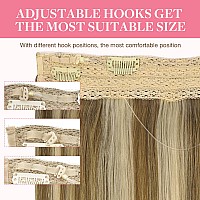 Goo Goo Wire Hair Extensions Human Hair 8A22 Medium Brown Mix Golden Blonde Highlighted 16Inch 125G Invisible Wire Hair Exten